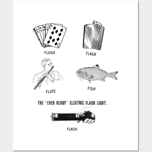 Flush Flask Flute Fish Flash Fun Posters and Art